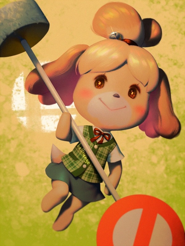 accessory black_nose blonde_hair blush clothing dipstick_tail female floppy_ears fur hair hair_accessory holding_object markings multicolored_tail smile solo tail tail_markings white_body white_fur yellow_body yellow_fur bellhenge animal_crossing nintendo isabelle_(animal_crossing) canid canine canis domestic_dog mammal shih_tzu toy_dog 2019 3:4