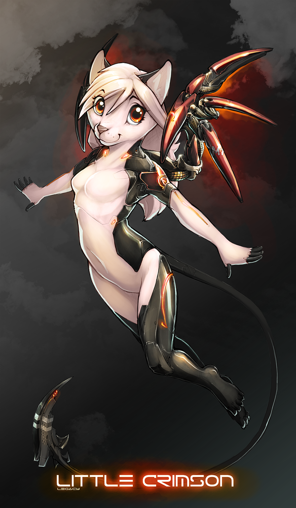 amber_eyes anthro black_body blonde_hair breasts cybernetics featureless_breasts featureless_crotch female flying fur glowing hair machine smile solo tail white_body white_fur wings legacy350 cyborg domestic_cat felid feline felis mammal