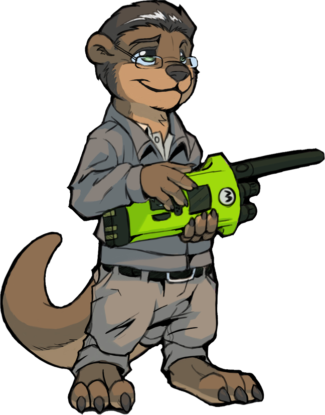 anthro barefoot biped clothed clothing electronics eyewear feet front_view fully_clothed glasses male simple_background smile solo standing tail transparent_background uniform walkie-talkie dark_nek0gami motorola gentalon mammal mustelid otter alpha_channel full-length_portrait portrait