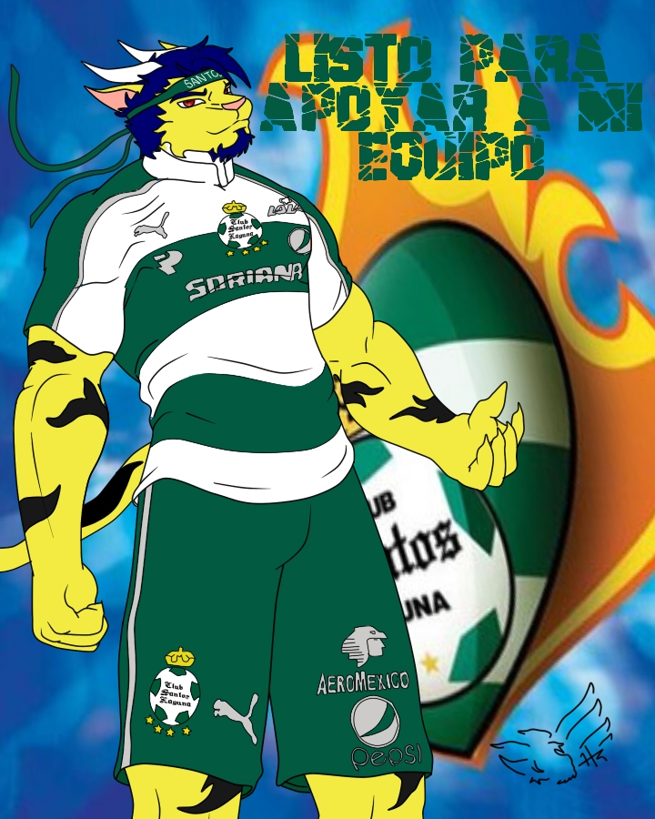 anthro horn hunter male soccer solo sport stripes hunterramirez pepsi puma_(company) hunter_ramirez canid canine canis felid lion mammal pantherine tiger wolf 4:5 digital_media_(artwork)