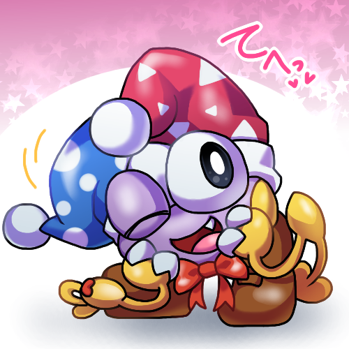 clothing fool's_hat hat headgear headwear open_mouth solo box_xod kirby_(series) nintendo marx_(kirby) 1:1 2019 low_res