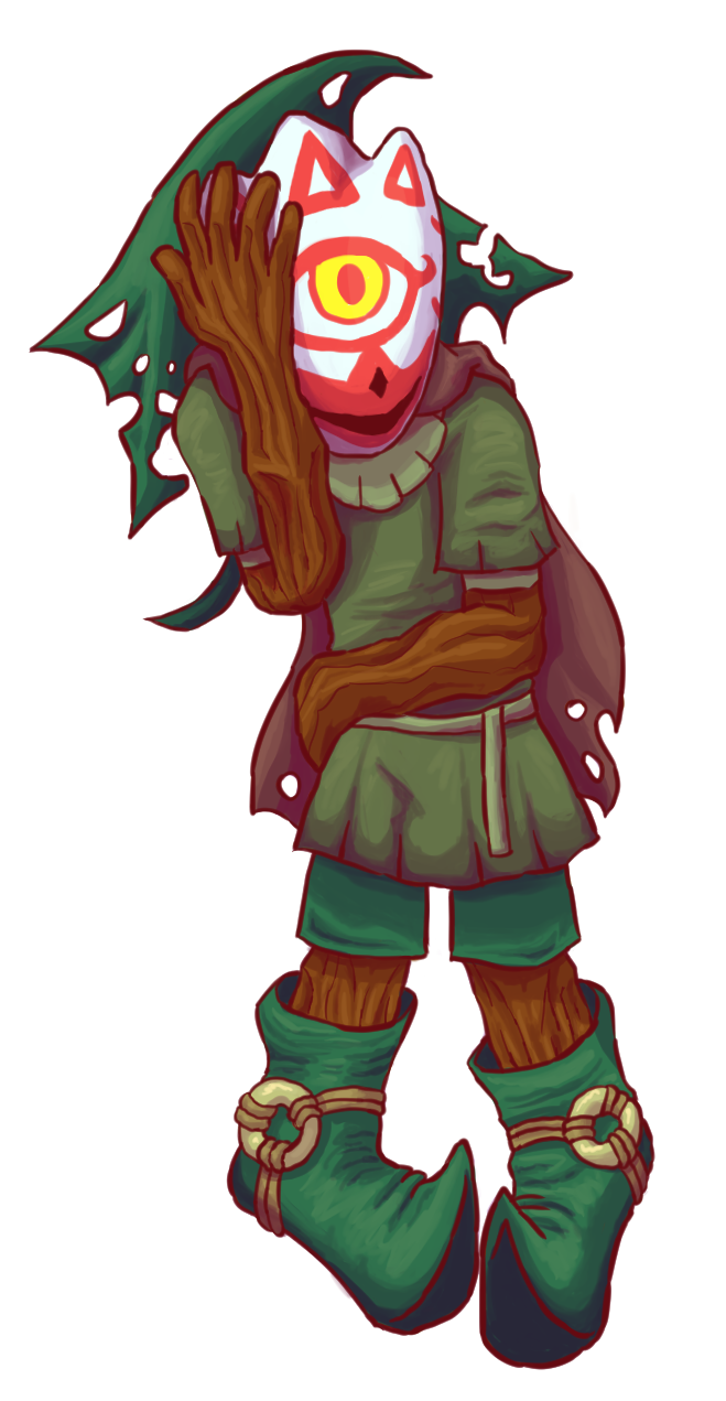 clothed clothing footwear front_view fully_clothed male mask not_furry shoes simple_background solo standing transparent_background wearing_mask teochronico majora's_mask nintendo the_legend_of_zelda skull_kid_(species) 2024 alpha_channel hi_res