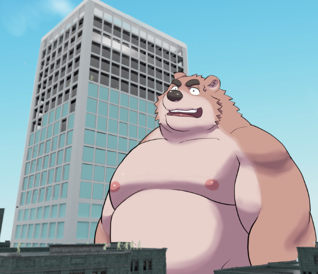 anthro belly big_belly black_nose kemono macro male moobs nipples outside overweight overweight_male real solo 00murice bear mammal 2023