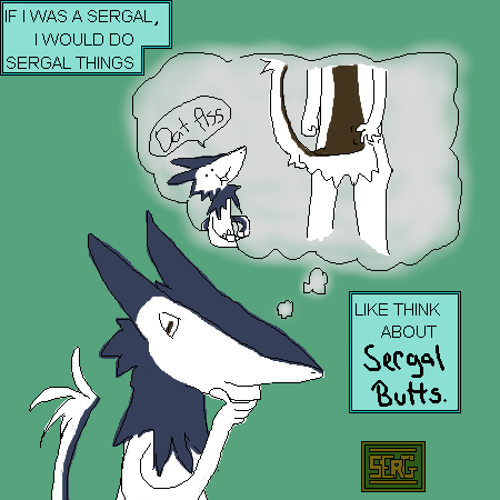 butt fingers male tail text thinking thought_bubble thoughtful_expression sergaelic mammal sergal 1:1 english_text low_res meme