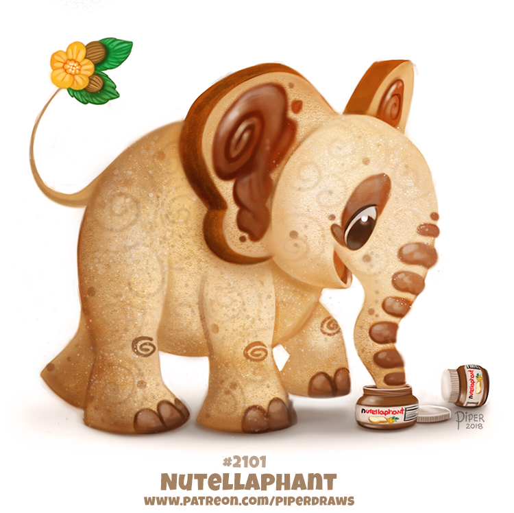 ambiguous_gender bread feral food simple_background solo text white_background piper_thibodeau nutella elephant elephantid food_creature mammal proboscidean digital_media_(artwork) digital_painting_(artwork) url