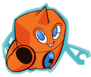 ambiguous_gender appliance blue_eyes machine orange_body solo unknown_artist nintendo pokemon animate_inanimate generation_4_pokemon ghost living_appliance living_machine pokemon_(species) robot rotom spirit wash_rotom low_res