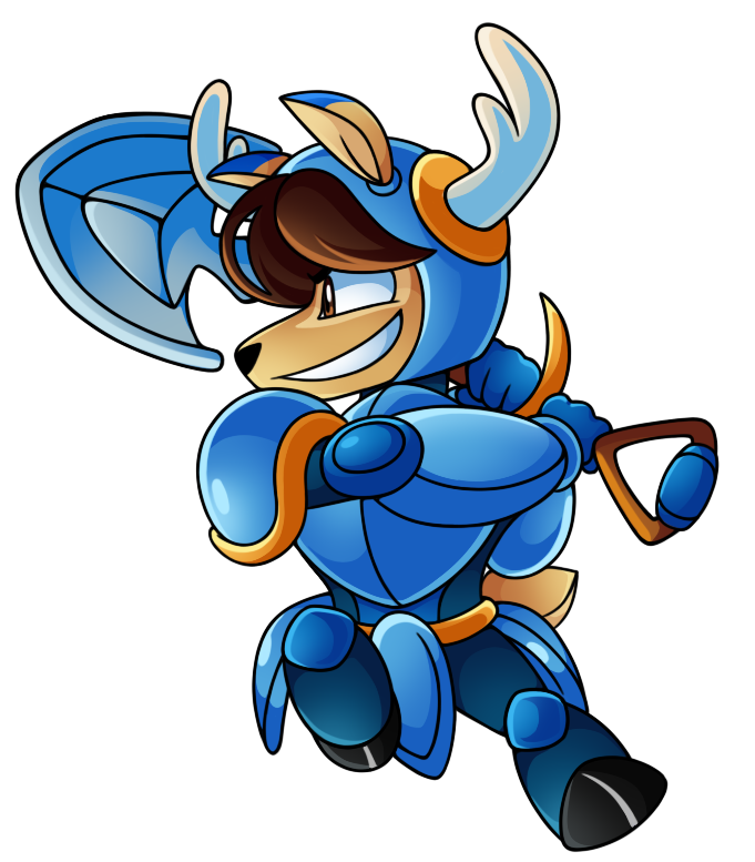 anthro antlers armor black_nose blue_armor blue_chestplate blue_ears blue_helmet brown_eyes brown_hair brown_tail female fur hair headgear helmet holding_melee_weapon holding_object holding_weapon horn melee_weapon multicolored_armor multicolored_ears orange_armor orange_body orange_ears orange_fur orange_helmet scut_tail short_tail shovel smile solo tail tools two_tone_armor two_tone_ears two_tone_helmet weapon white_antlers 8-bit-britt shovel_knight yacht_club_games fan_character rane_(8-bit-britt) deer faun mammal 2024 digital_media_(artwork)