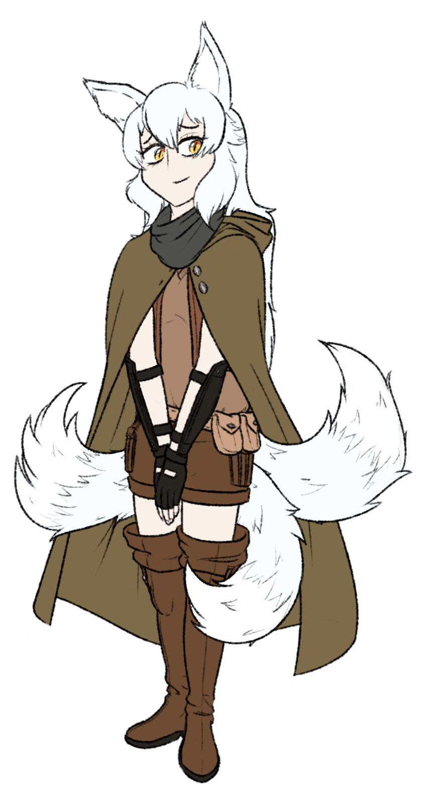 3_tails armor belt belt_pouch boots bottomwear brown_clothing cloak clothed clothing female footwear fully_clothed fur hair happy hotpants inner_ear_fluff legwear long_hair multi_tail pale_skin scarf shoes shorts simple_background smile solo standing tail thigh_highs transparent_background tuft vambrace white_body white_ears white_fur white_hair white_inner_ear_fluff white_tail yellow_eyes kymsnowman ashes_of_ascalon dungeons_and_dragons hasbro them's_tabletop_herds wizards_of_the_coast kiyomi_hoshino animal_humanoid canid canid_humanoid canine canine_humanoid fox fox_humanoid humanoid mammal mammal_humanoid 2023 alpha_channel digital_drawing_(artwork) digital_media_(artwork) flat_colors hi_res portrait