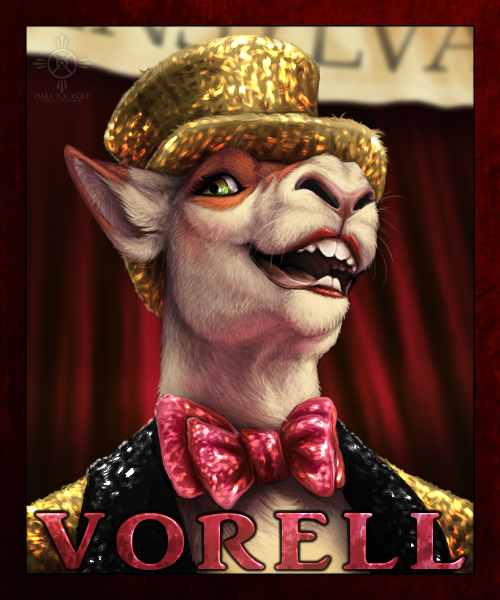 anthro bow_(feature) bow_tie clothed clothing green_eyes hat headgear headwear male open_mouth solo suit cedarwolf the_rocky_horror_picture_show adrian_weylin_(vorell) columbia_(rocky_horror) kangaroo macropod mammal marsupial 5:6 bust_portrait portrait