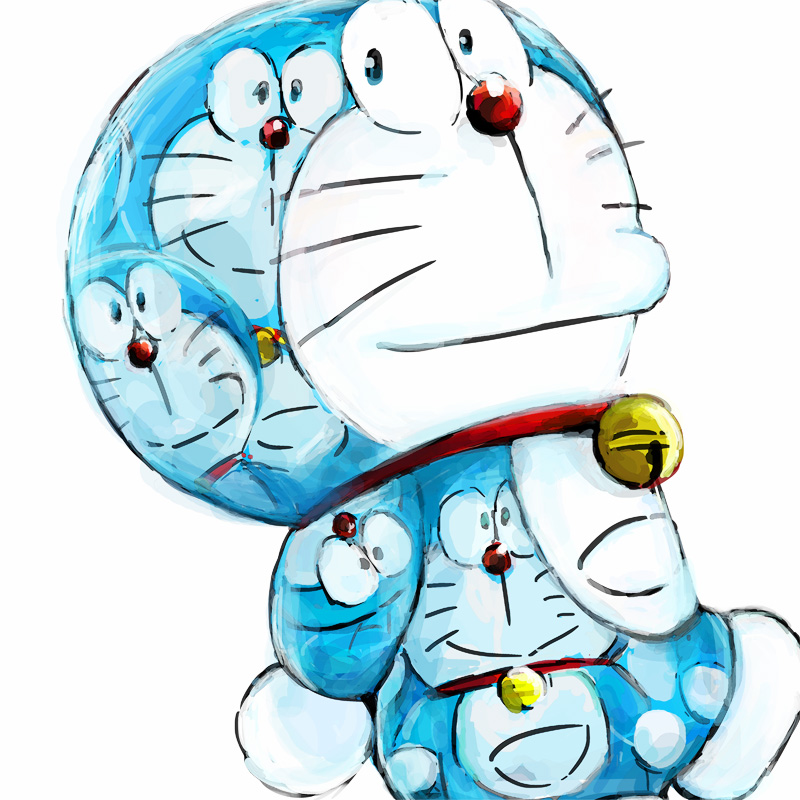 anthro bell blue_body blue_fur collar fur looking_at_viewer machine male mouth_closed pouch_(anatomy) red_collar red_nose simple_background sitting smile solo standing whiskers white_background white_body white_fur mt_tg doraemon doraemon_(character) domestic_cat felid feline felis mammal robot 1:1 2019 shaded