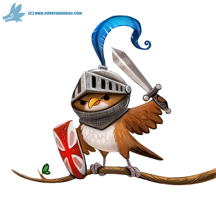 ambiguous_gender anthro armor beak black_eyes blue_body blue_feathers branch brown_body brown_feathers duo feathered_wings feathers headgear helmet humor in_tree knight melee_weapon plant pun shield simple_background sword tail tail_feathers text tree warrior weapon white_background white_body white_feathers wings piper_thibodeau avian bird chat_(bird) nightingale old_world_flycatcher oscine passerine saxicoline 2016 digital_media_(artwork) digital_painting_(artwork) url