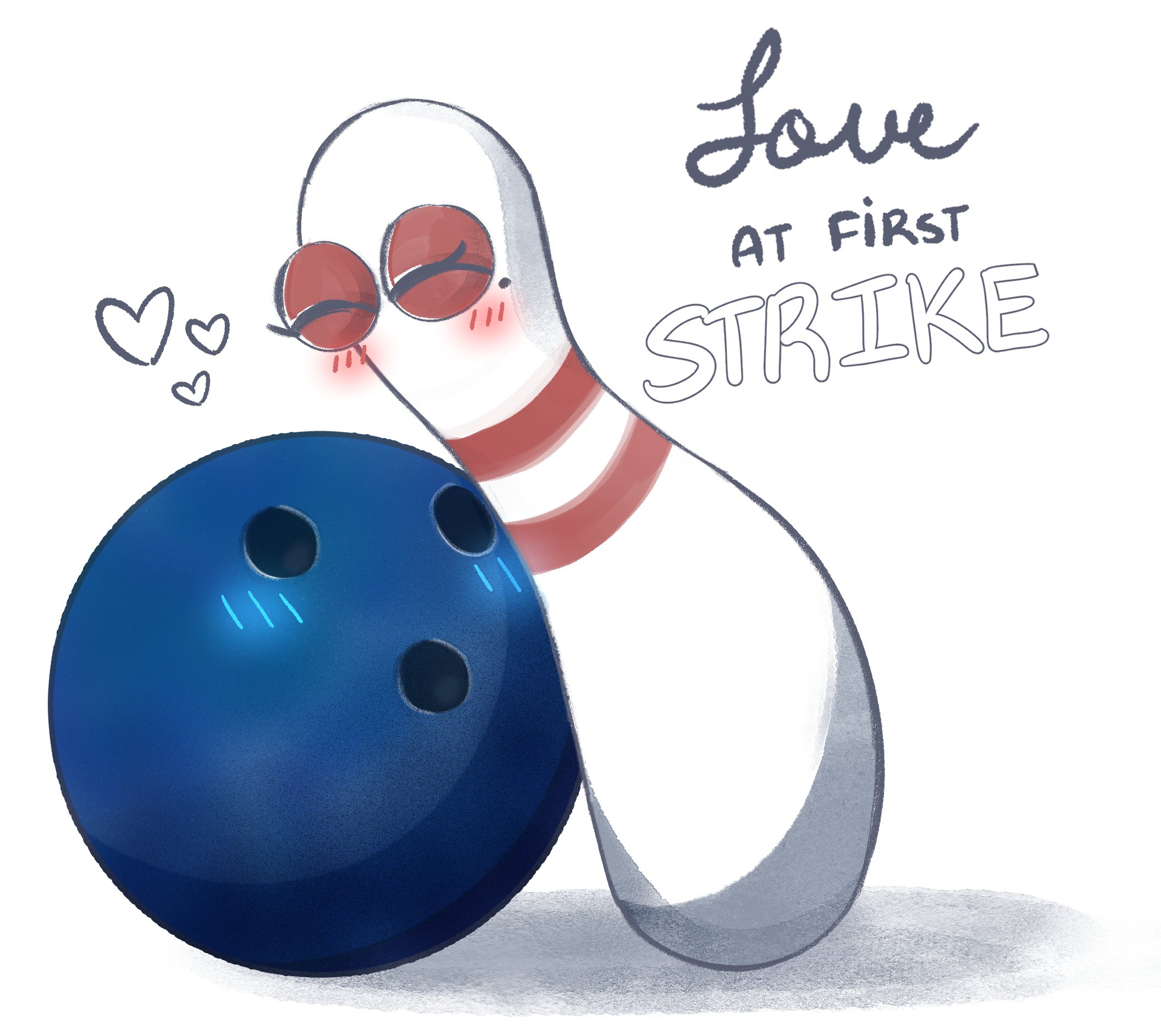 Horny blue bowling ball