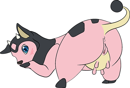 bashful blush female feral genitals hooves horn pussy shy solo tail teats udders vagine conditional_dnp fricken_stoat nintendo pokemon bovid bovine cattle generation_2_pokemon mammal miltank pokemon_(species) blue pink