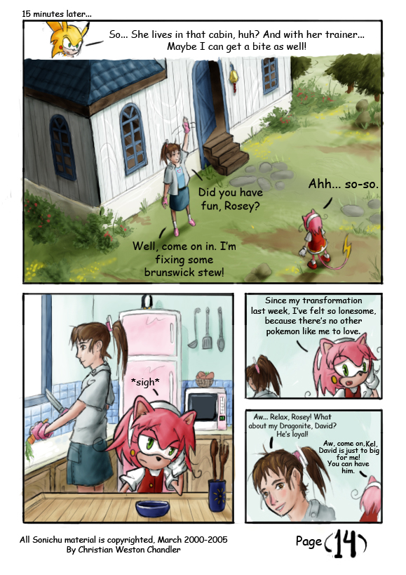 building dialogue female hair house ponytail text gabmonteiro9389 nintendo pokemon sega sonic_the_hedgehog_(series) sonichu_(series) kellie_felix rosechu_(character) sonichu_(character) eulipotyphlan generation_1_pokemon hedgehog human hybrid mammal pikachu pokemon_(species) raichu comic english_text