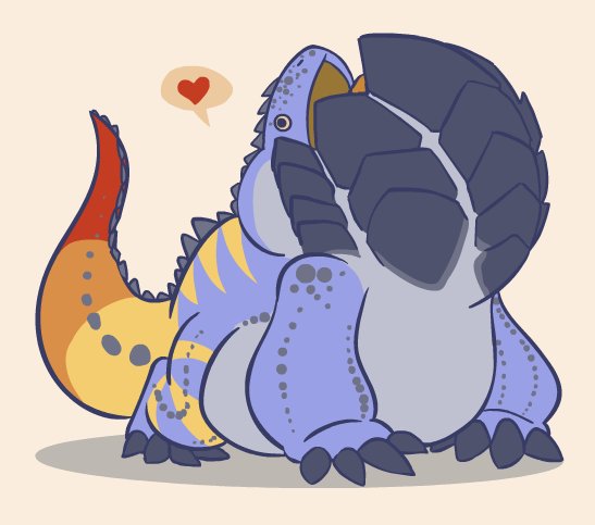 ambiguous_gender chibi chin claws feral googly_eyes heart_symbol open_mouth overweight overweight_ambiguous overweight_feral simple_background solo speech_bubble standing tail twistedgrim capcom monster_hunter mythology dodogama dragon fanged_wyvern mythological_creature mythological_scalie scalie 2018