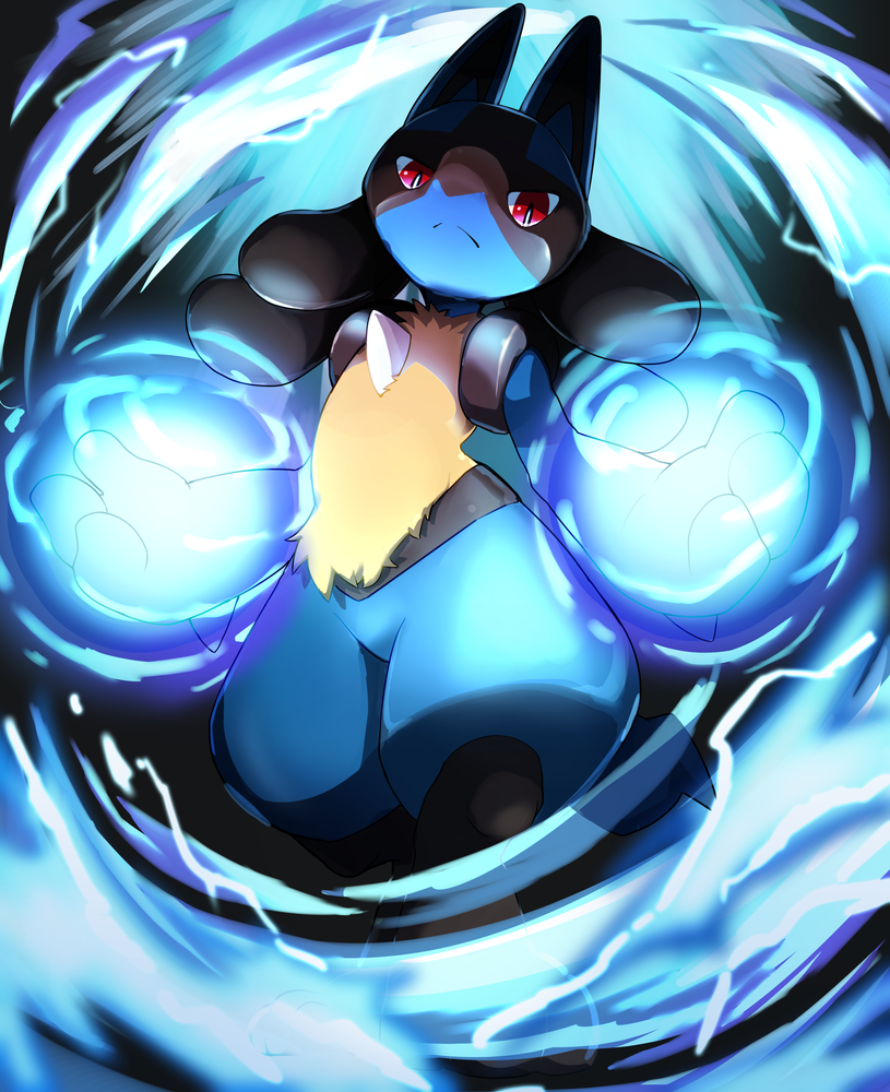 3_fingers 3_toes arm_markings aura_sphere belly_tuft black_background black_hair black_markings blue_body blue_fur chest_spike energy energy_ball energy_weapon facial_markings featureless_crotch feet fingers frown fur fur_markings glowing glowing_hands hair hand_markings head_markings looking_at_viewer looking_down male markings neck_tuft pokemon_move pose red_eyes simple_background solo spikes spikes_(anatomy) standing toes tuft wrist_spikes yellow_body yellow_fur manmosu_marimo nintendo pokemon canid canine generation_4_pokemon lucario mammal pokemon_(species) 2021