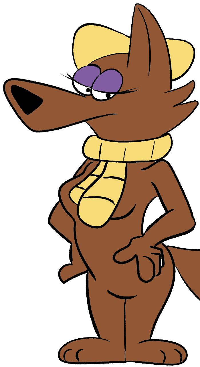 anthro breasts clothing eyeshadow female looking_at_viewer makeup simple_background solo tail michaelthecat cartoon_network hanna-barbera jellystone_(hbo_max) loopy_de_loop loopy_(loopy_de_loop) canid canine canis mammal wolf digital_media_(artwork) hi_res