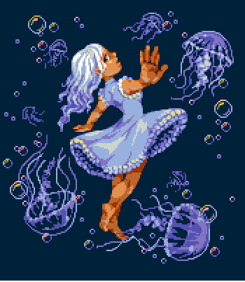 5_fingers air_bubble alternative_fashion biped bubble clothed clothing dress female feral fingers frilly frilly_clothing frilly_dress group hair j-fashion lolita_(fashion) tentacles moawling cc-by-nc-nd creative_commons cnidarian human jellyfish mammal marine medusozoan digital_media_(artwork) low_res pixel_(artwork)