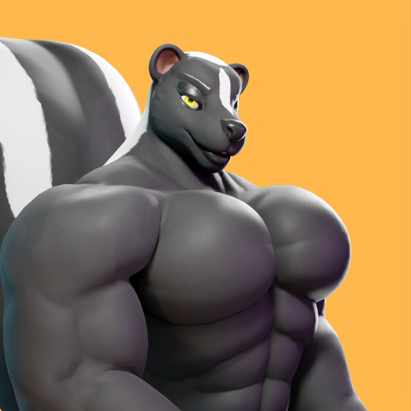 anthro big_muscles eyeshadow huge_muscles lips lipstick looking_at_viewer makeup male muscle_tone muscle_worship musclegut muscular muscular_anthro muscular_male pulp simple_background snout solo tail yellow_background wolke skunk_hunk_(wolke) mammal mephitid mustelid skunk 1:1 3d_(artwork) digital_media_(artwork) andromorph_(lore)