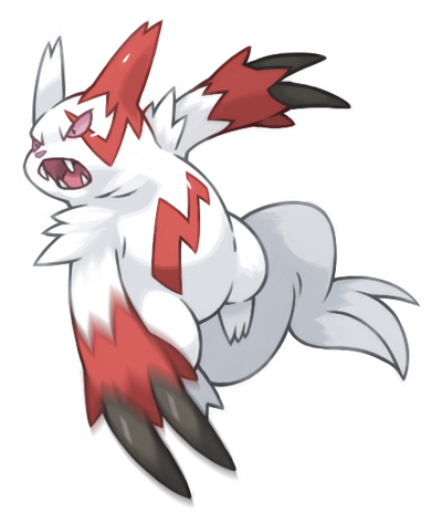 ambiguous_gender anthro claws fur markings open_mouth red_markings solo tail teeth white_body white_fur pearlasaurus nintendo pokemon generation_3_pokemon pokemon_(species) zangoose low_res