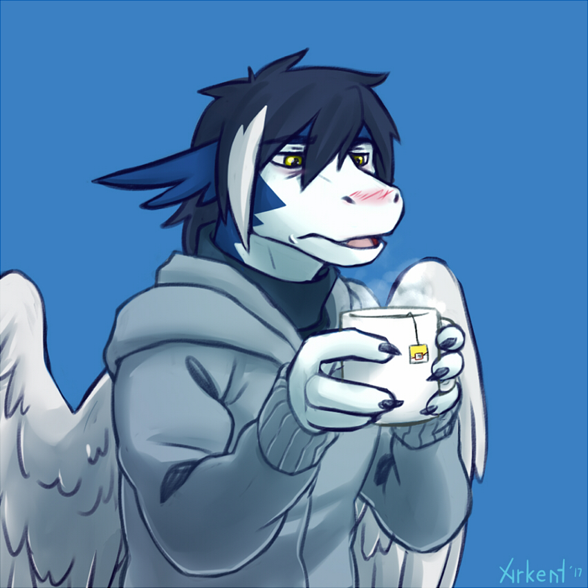 anthro beverage flu male solo tea nameless00 mythology clei dragon mythological_creature mythological_scalie scalie windragon 1:1 2017