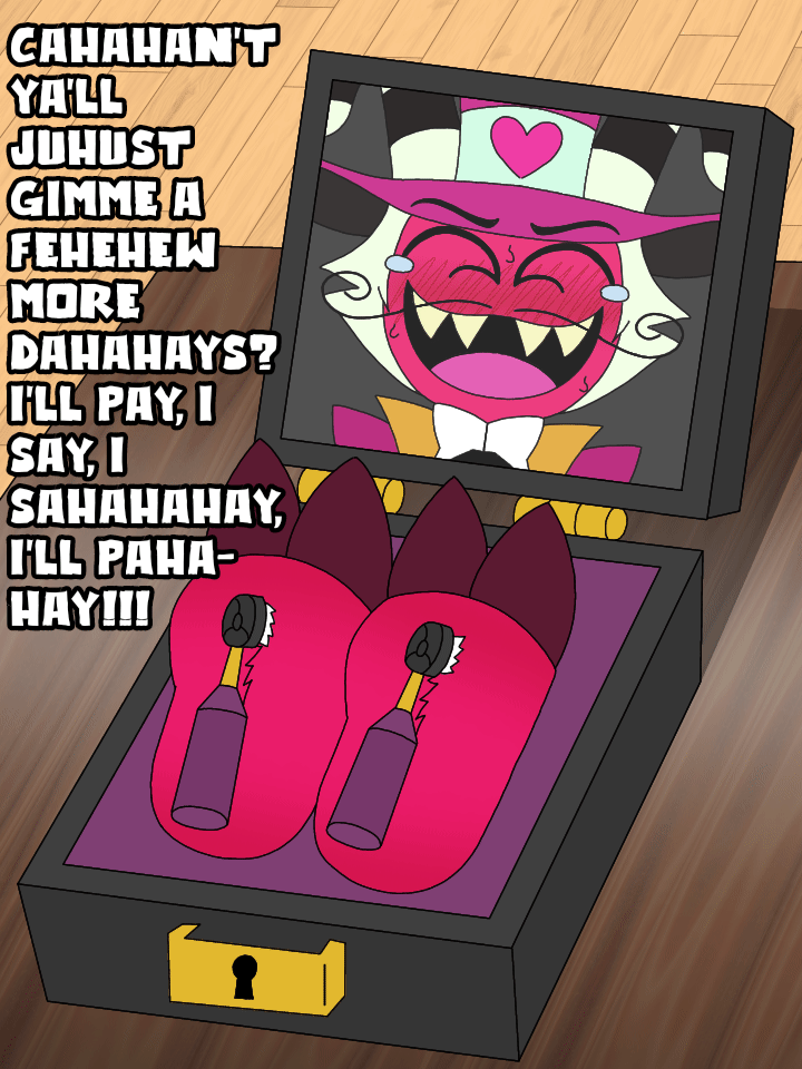 2_toes blush blushing_profusely bodily_fluids bow_tie brush clothing crying_laughing electric_toothbrush electronics eyes_closed facial_hair feet femboy first_person_view fuzzy hair hat headgear headwear hooves horn imprisoned imprisonment laugh male monitor mustache portal prisoner red_body red_feet red_skin red_toes sharp_teeth shoes_removed slave solo stuck submissive submissive_male suit sweat sweatdrop tears teeth tickle_fetish tickle_torture tickling tickling_feet toes toothbrush top_hat trapped white_hair lillyluvmonster helluva_boss wally_wackford humanoid imp 2_frame_animation 3:4 animated short_playtime