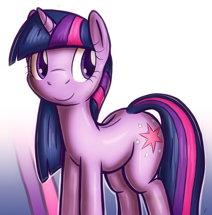 cutie_mark female feral fur hair horn multicolored_hair purple_body purple_eyes purple_fur purple_hair quadruped simple_background smile solo tail two_tone_hair tg-0 friendship_is_magic hasbro my_little_pony mythology twilight_sparkle_(mlp) equid equine mammal mythological_creature mythological_equine unicorn