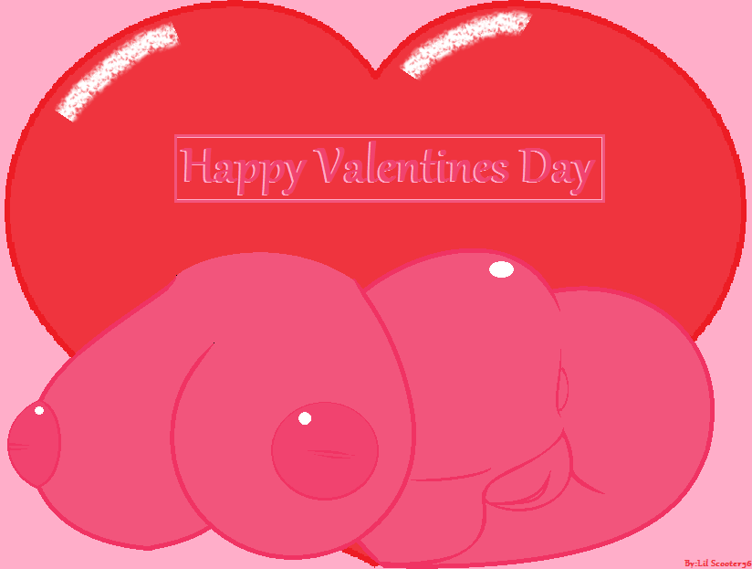 anus big_breasts big_butt breasts butt disembodied_breasts disembodied_butt female genitals heart_symbol holidays inverted_nipples nipples not_furry nude pussy solo text lil_scooter56 valentine's_day digital_media_(artwork) pink_theme