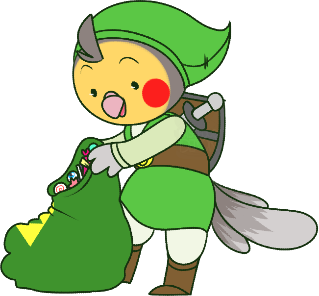 chibi holidays male simple_background solo transparent_background fastfooddemon halloween nintendo the_legend_of_zelda wind_waker toon_link wren_(character) avian bird cockatiel cockatoo parakeet parrot true_parrot alpha_channel