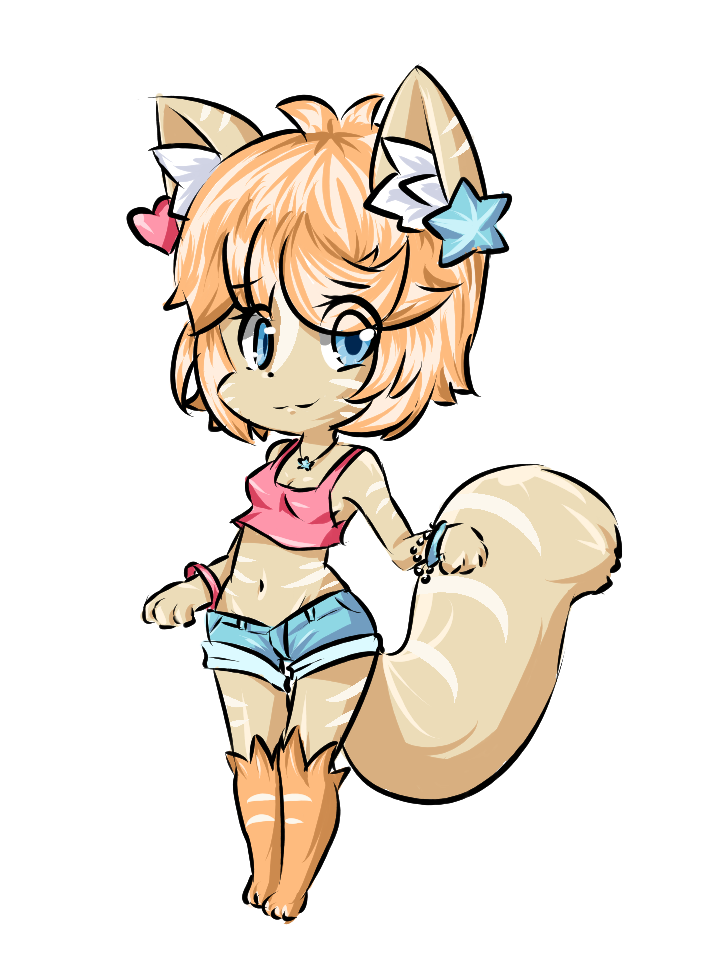 anthro black_nose blue_eyes bottomwear bracelet breasts chibi clothed clothing female fur hair jewelry looking_at_viewer necklace shorts simple_background smile solo standing earthb-kun skye_(earthb-kun) domestic_cat felid feline felis mammal 2016 3:4 alpha_channel digital_media_(artwork)