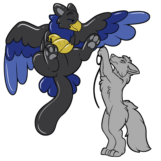 ambiguous_gender anthro duo feathered_wings feathers feral inflatable telegram_sticker wings symrea mythology animate_inanimate avian canid canine gryphon living_inflatable mammal mythological_avian mythological_creature 1:1 alpha_channel