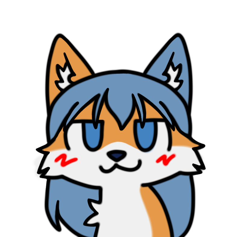 anthro blue_hair female hair looking_at_viewer simple_background snout solo white_background white_body anonymous_artist asian_mythology boy_kisser_(meme) east_asian_mythology japanese_mythology mythology kitsuneko kris_snow bakeneko canid canine felid feline fox hybrid mammal yokai meme