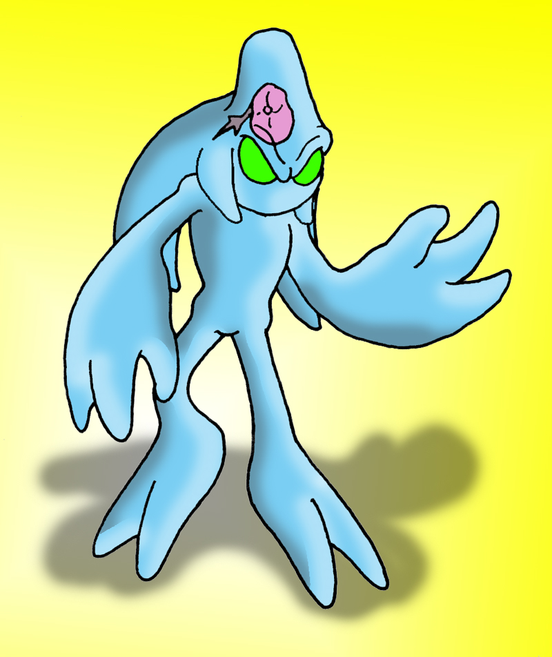 ambiguous_gender blue_body brain featureless_crotch gradient_background green_eyes not_furry organs simple_background solo translucent translucent_body water yellow_background wakeangel2001 sega sonic_adventure sonic_the_hedgehog_(series) chaos_(sonic) elemental_creature elemental_humanoid goo_creature goo_humanoid humanoid water_creature water_humanoid