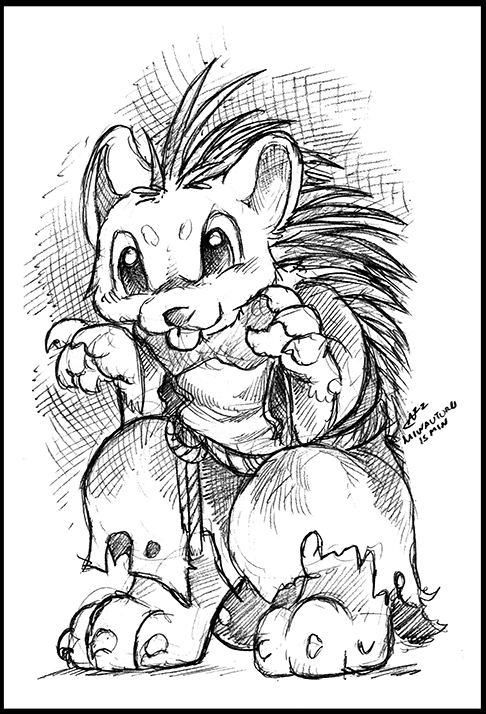 anthro belt claws clothed clothing female finger_claws fully_clothed hunched_over robe rope rope_belt simple_background solo spines toe_claws tongue tongue_out torn_clothing o-kemono ayeph eulipotyphlan hedgehog mammal 2022 cross-hatching graphite_(artwork) hatching_(art) monochrome shaded sketch traditional_media_(artwork)