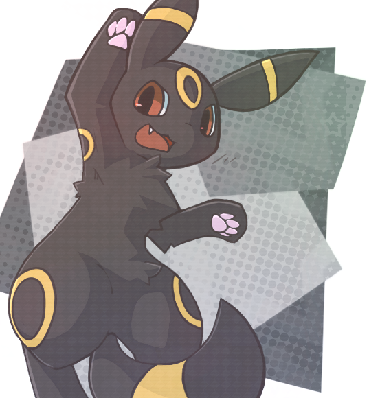 ambiguous_gender feral pawpads paws quadruped red_eyes solo tail shin_(artist) nintendo pokemon eeveelution generation_2_pokemon pokemon_(species) umbreon