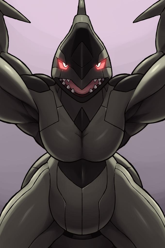 all_fours dominant feral kneeling looking_at_viewer muscular open_mouth pecs showing_teeth solo teeth tongue on_ice_(artist) nintendo pokemon generation_5_pokemon legendary_pokemon pokemon_(species) zekrom 2020 colored digital_drawing_(artwork) digital_media_(artwork)