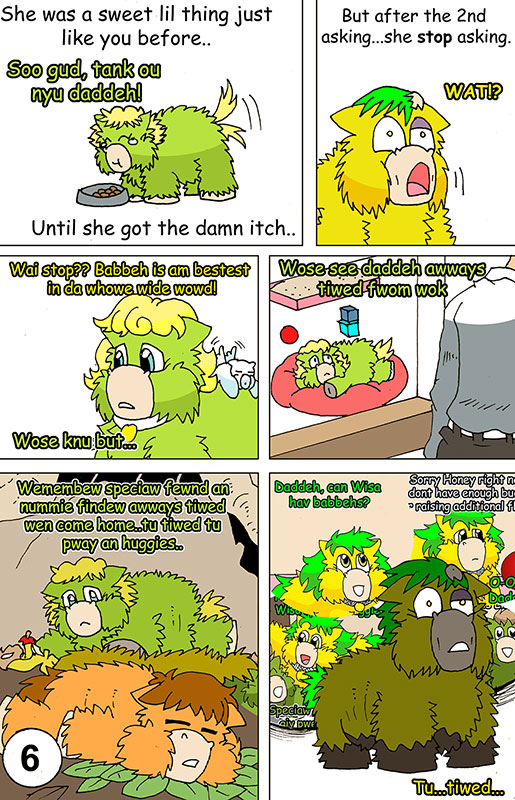 6_panel_comic age_difference ambiguous_gender baby_talk ball blonde_hair blue_eyes border collar dialogue dog_tags exhausted eyes_closed female feral flapping_wings fur green_body green_fur green_hair group hair inside motion_lines open_mouth outside sitting standing tail tail_motion tailwag text toy_block walking white_body white_border white_collar white_fur wings yellow_body yellow_eyes yellow_fur young young_ambiguous young_feral younger_ambiguous fallenangel fluffy_pony mythology lisa_(fluffy_pony) rose_(fluffy_pony) equid equine fluffy_pony_(species) human mammal mythological_creature mythological_equine pegasus 2022 comic english_text father_(lore) mother_(lore) mother_and_child_(lore) mother_and_father_(lore) parent_(lore) parent_and_child_(lore)