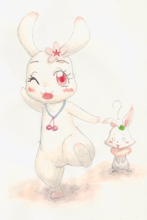 :3 albino anthro body_swap chest_tuft clover_(plant) duo eyelashes female fur heart_symbol japanese looking_at_viewer one_eye_closed pink_eyes plant pupils question_mark red_pupils shamrock simple_background smile tuft white_background white_body white_fur wink ryou happy_happy_clover jewelpet pixiv sanrio sayuri_tatsuyama sega sega_fave clover_(happy_happy_clover) ruby_(jewelpet) hare japanese_hare lagomorph leporid mammal rabbit crossover