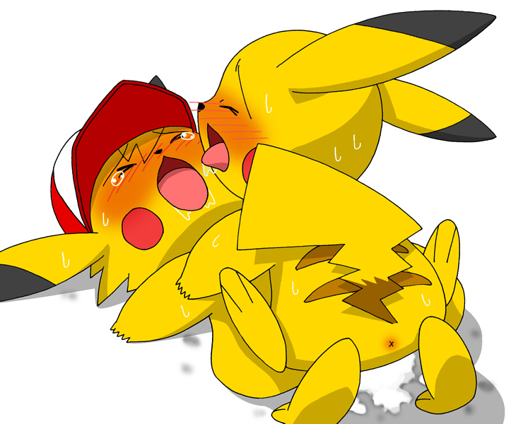 anus blush bodily_fluids duo male male/male open_mouth sweat tongue tongue_out pasaran nintendo pokemon ashchu generation_1_pokemon mammal pikachu pokemon_(species) rodent 2014