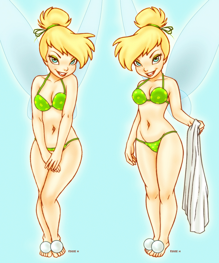 5_fingers 5_toes accessory alternate_costume back_wings bare_legs barefoot bikini biped blonde_hair blue_background blue_eyes breasts cleavage clothed clothed_female clothed_humanoid clothing eyebrows eyelashes eyeshadow feet female fingers fully_clothed fully_clothed_female fully_clothed_humanoid green_bikini green_clothing green_eyeshadow green_hair_tie green_swimwear hair hair_accessory hair_bun hair_tie hands_together holding_object holding_towel insect_wings lips looking_at_viewer makeup multiple_poses navel not_furry pattern_bikini pattern_clothing pattern_swimwear pose red_lips simple_background smile smiling_at_viewer solo spots spotted_bikini spotted_clothing spotted_swimwear standing swimwear tied_hair toes towel translucent translucent_wings two-piece_swimsuit wings eddie_holly disney peter_pan tinker_bell_(disney) fairy humanoid pixie winged_humanoid 2017 5:6 artist_name full-length_portrait portrait