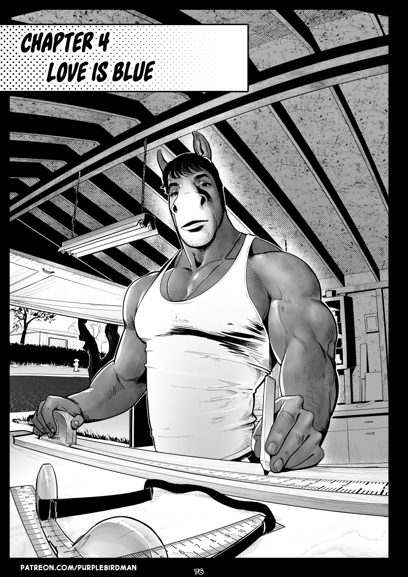 anthro ceiling clothing eyewear fire_hydrant fisheye_lens fluorescent_light garage holding_object jewelry male muscular muscular_anthro muscular_male necklace pencil_(object) plant protective ruler shelf shirt solo tank_top tape_measure text topwear tree writing_utensil purplebirdman cody_(falcon_mccooper) equid equine horse mammal comic cover cover_art cover_page english_text greyscale monochrome url