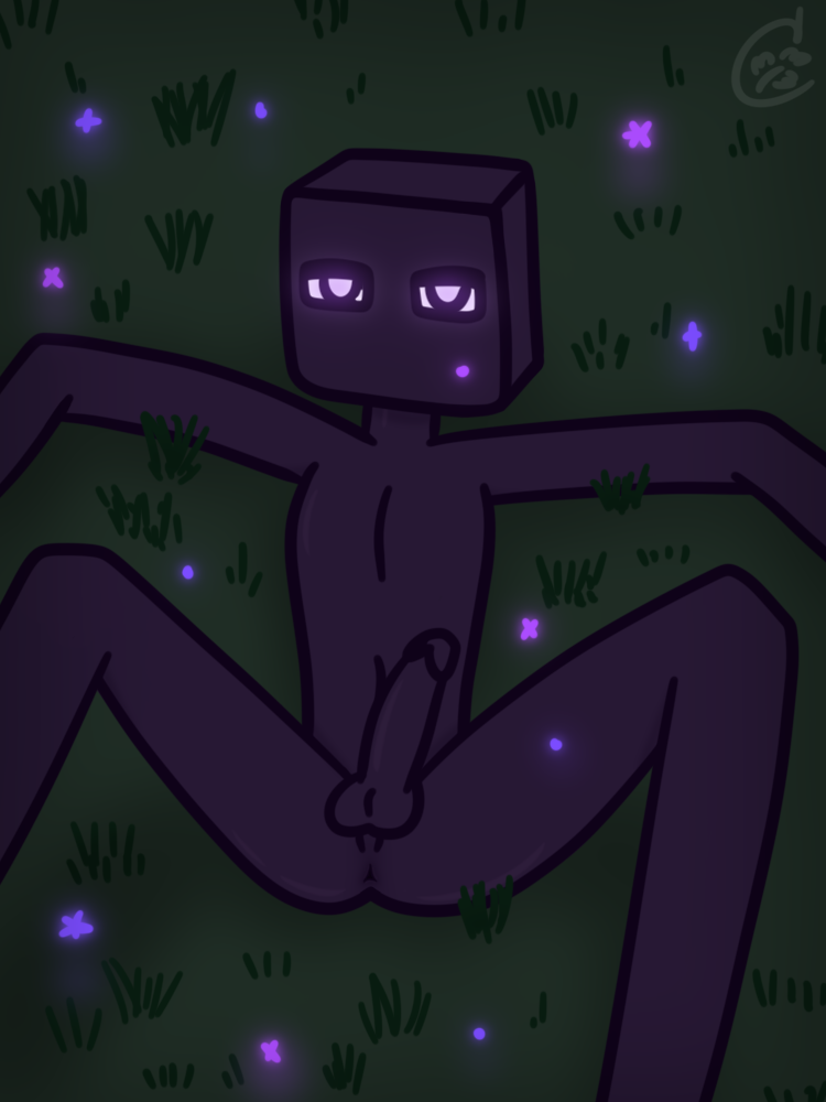 anus balls dark_body erection eyes_only genitals glowing glowing_eyes glowing_particles grass humanoid_genitalia humanoid_penis long_legs looking_at_viewer lying male mouthless night noseless particles penis plant purple_body purple_eyes shadow slim solo spread_legs spreading square_(anatomy) thin_calves thin_legs thin_thighs cclover microsoft minecraft mojang xbox_game_studios enderman humanoid 2023 3:4 digital_drawing_(artwork) digital_media_(artwork) watermark