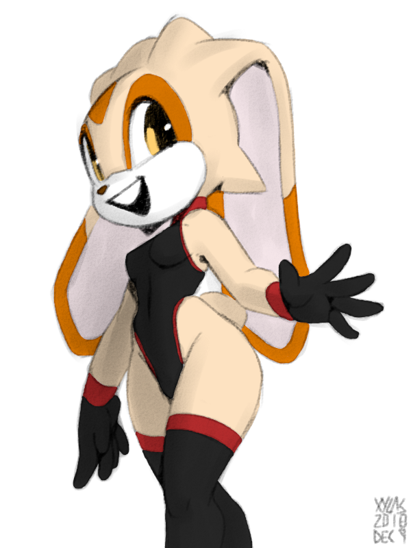 bodysuit breasts choker clothing female gloves handwear jewelry legwear leotard long_ears looking_at_viewer navel necklace open_mouth skinsuit small_breasts smile solo stockings tail tight_clothing yellow_eyes third-party_edit xylas sega sonic_the_hedgehog_(series) cream_the_rabbit lagomorph leporid mammal rabbit 2019 3:4