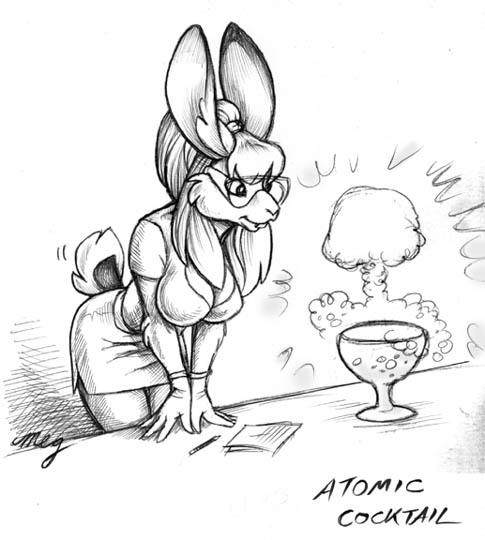 accessory anthro big_breasts bottomwear breasts cleavage clothed clothing container cup drinking_glass explosion eyewear female for_science! glass glass_container glass_cup gloves goggles hair hair_accessory hair_up handwear humor leaning ponytail pun skirt smile solo text wine_glass megan_giles lagomorph leporid mammal rabbit english_text monochrome sketch