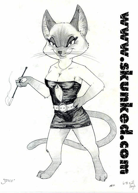 3_toes anthro barefoot biped breasts claws digitigrade feet female solo toes desiree_lee james_m_hardiman spice_ming domestic_cat felid feline felis mammal siamese sketch traditional_media_(artwork)