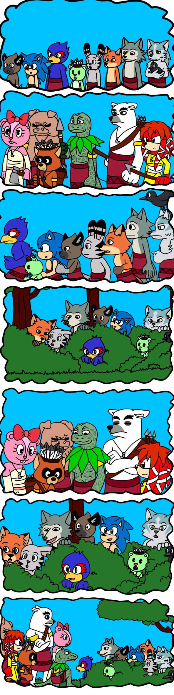 mr. wolf, legoshi, sonic the hedgehog, louis, michiru kagemori, and etc (sonic the hedgehog (series) and etc) created by ameth18 and sirinathehedgehog
