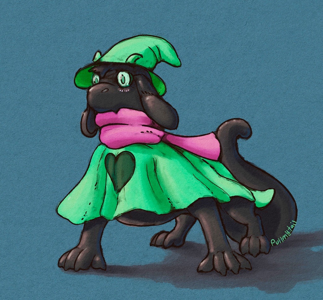 Art by pullmytail featuring the character Ralsei from Deltarune