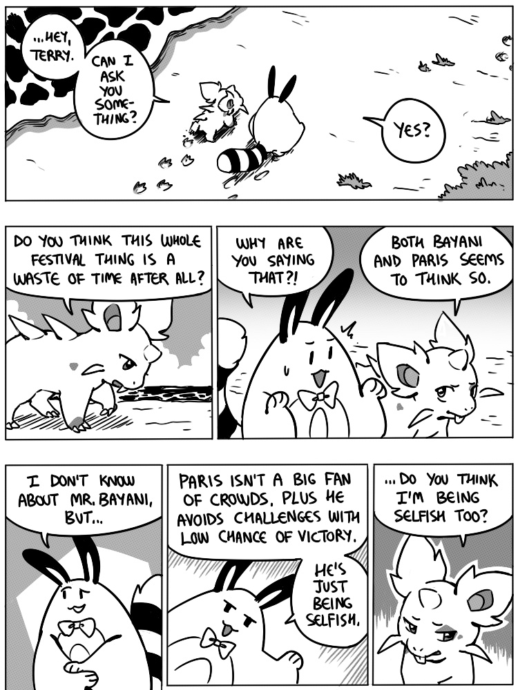 6_panel_comic ambiguous_gender anterior_nasal_aperture anthro beach biped black_eyes black_text bodily_fluids bow_ribbon claws cloud day dialogue duo ellipsis exclamation_point eyebrows feral finger_claws fluffy fluffy_tail footprint grass horn looking_at_another mouth_closed open_mouth outside paws plant quadruped question_mark sand sea shadow sky speech_bubble sweat sweatdrop tail talking_to_another teeth text toe_claws tongue walking water white_sclera flavia-elric nintendo pokemon pokemon_mystery_dungeon spike_chunsoft rayne_(yapc) terry_(yapc) generation_1_pokemon generation_2_pokemon nidoran nidoran♀ pokemon_(species) sentret 2022 3:4 black_and_white comic digital_media_(artwork) english_text monochrome