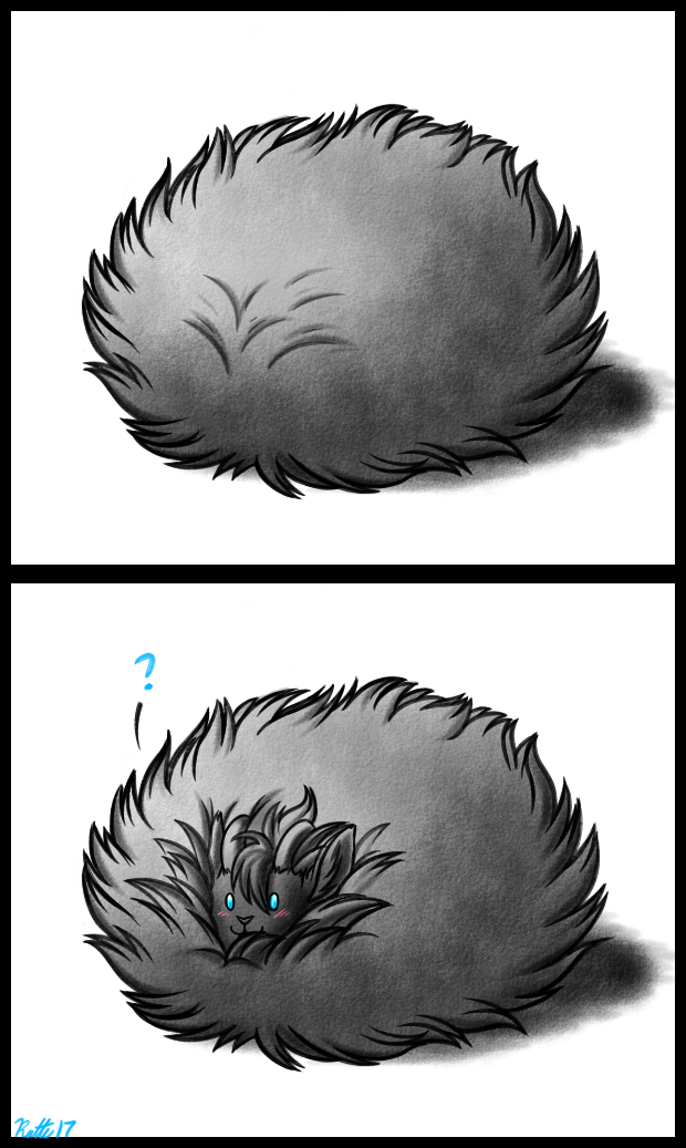 :3 ambiguous_gender blue_eyes blush fluffy fur grey_body grey_fur horn poof question_mark simple_background smile solo white_background conditional_dnp ratte legacy_(ratte) theta_(ratte) mammal ratteguhn temperate_rainforest_ratteguhn 2017 comic digital_media_(artwork) signature