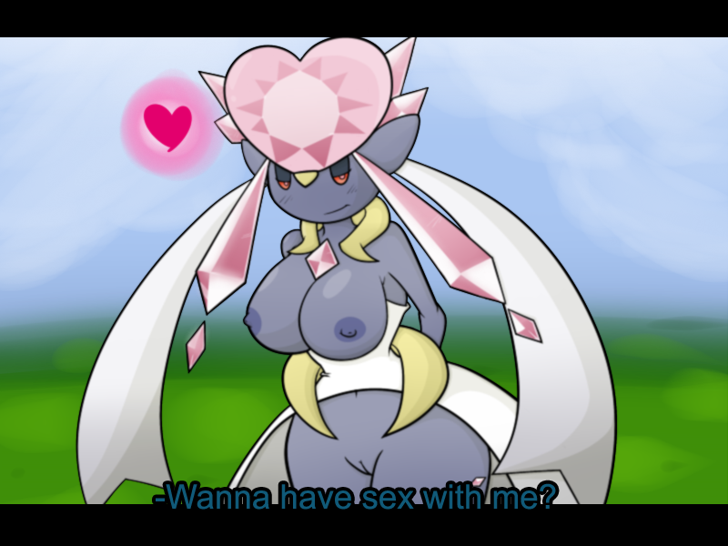 anthro anthrofied blush breasts crystal dialogue diamond_(gem) female gem genitals heart_symbol looking_at_viewer pokemorph pussy solo text castia nintendo pokemon pokemon_amie elemental_creature gem_creature generation_6_pokemon legendary_pokemon mega_diancie mega_evolution mineral_fauna pokemon_(species) 4:3 english_text pictographics